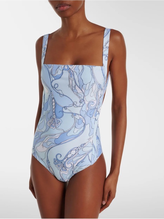 Emilio Pucci Other - Matching headband included Emilio Pucci Square-Neck One-Piece in Pale Blue